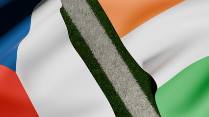 Banderas repechaje UEFA republica checa versus irlanda © agustin