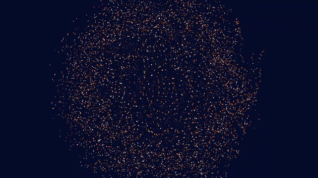 An abstract circular design created by dots arranged symmetrically, starting from a large central dot and gradually decreasing in size outward. Diverse colors create a visually captivating