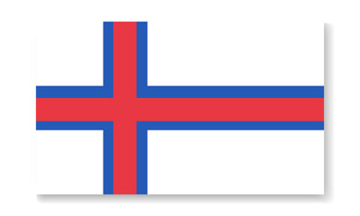 Naklejka premium Faroe Islands national flag in flat style. Vector flat background.