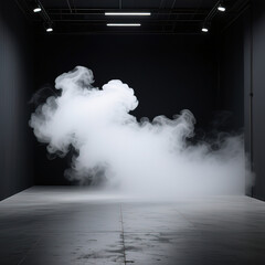 Abstract image of dark room concrete floor.