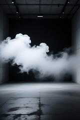 Abstract image of dark room concrete floor.