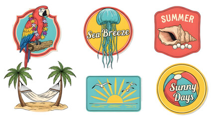 Summer travel badges collection
