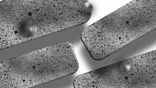 Long concrete textured bars arranged diagonally