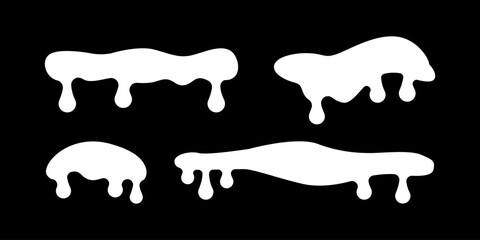 Snow Drip Shapes Black Icon for Winter Decoration and Frozen Dripping Themes