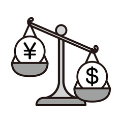 円安ドル高＿てんびんイラスト