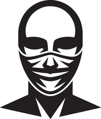 Abstract Face Mask Silhouette Vector Illustration for Medical Safety and Protection Concept