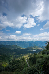Fototapeta premium Mountain Landscape and Winding Road on the Ha Giang Loop, Vietnam