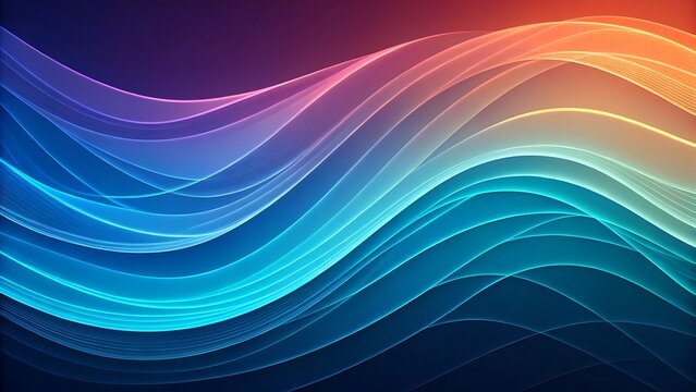Abstract flowing wave pattern with vibrant gradient colors, creating a dynamic and modern digital background for technology and design concepts