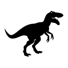 Tyrannosaurus Rex Icon Black Silhouette Isolated.