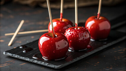 Sweet candy apples display