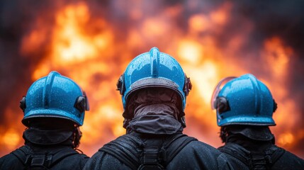 Firefighters facing a raging inferno