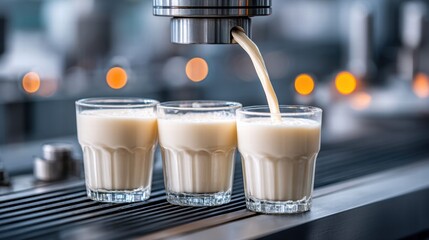 Milk being poured into glasses
