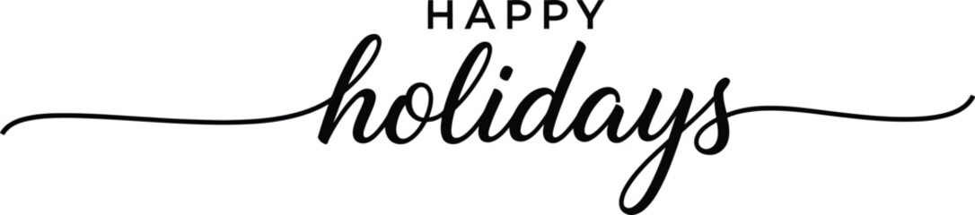 Elegant happy holidays calligraphy design for festive greetings and celebrations