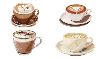 Cut Cappuccino Coffee Cup &mdash; Minimal Vector Illustration