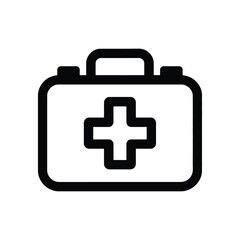 Obraz premium First aid kit icon simple flat vector glyph Isolated on transparent background, png for medical and healthcare design