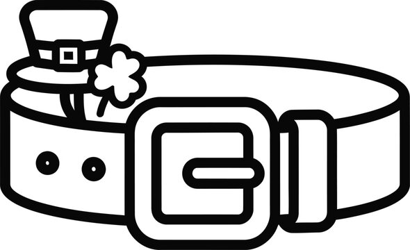 St patricks day belt with a leprechaun hat and shamrock, a festive irish celebration accessory