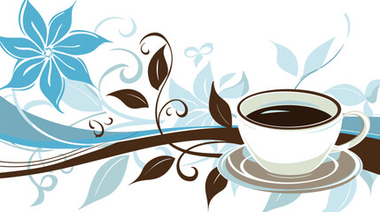 Clean vector illustration of a coffee flower with simple shapes and no gradients