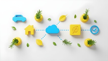 Smart home and connected devices concept with cloud network