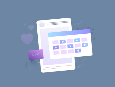 Social media calendar content plan schedule posts timeline layout helps keep daily workflow organized with clear task structure and simple planning across social media channels for teams illustration