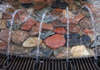 Waterfall element in the city.