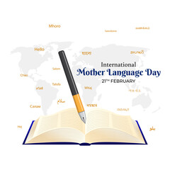 Vector illustration of International Mother Language Day social media template