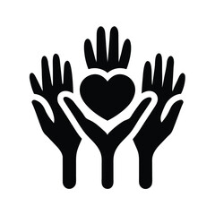 Fototapeta premium NGO Helping Hands Charity Icon
