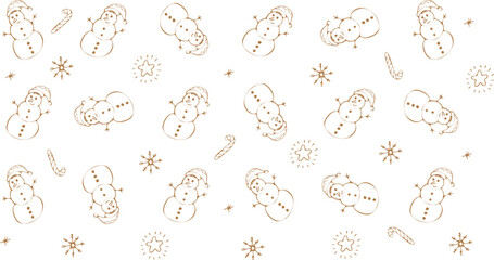 Snowman doodle pattern for Christmas wrap