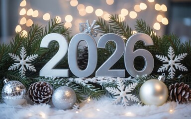 2026 new year holiday decoration illustration
