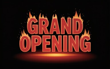 Grand opening fire text illustration