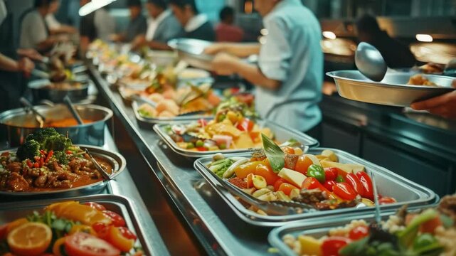 Delicious food on a buffet table.