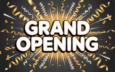 Grand opening celebration banner illustration