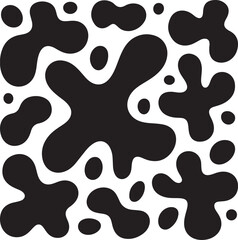 Abstract Black and White Blot Pattern Seamless Vector Background Graphic