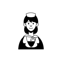 Airplane stewardess cartoon illustration