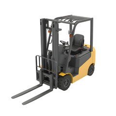 Forklift Truck on Transparent Background