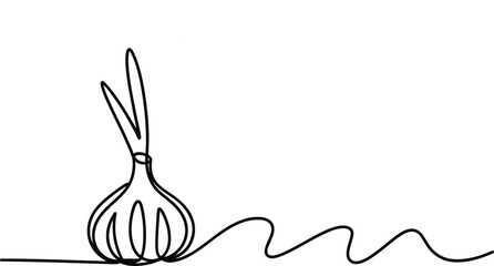 Garlic continuous line drawing Vector