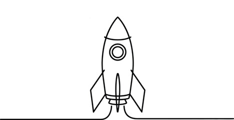 Rocket launch outline Vector