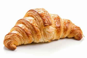 Freshly Baked Croissant Golden Brown Flaky Pastry Delicious Breakfast on transparent background