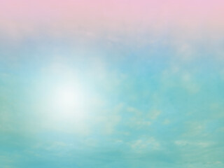 Sky and clouds in pastel tones.