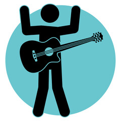 guitariste silhouette picto 8