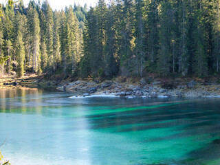 Lake Carezza, Municipality of Nova Levante, Val d'Ega, Italy