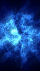 Blue energy field with fluid glowing textures and deep contrast background
