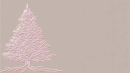 Minimal Christmas Tree Line Art Vector Illustration with Elegant Outline for Modern Holiday Template Design