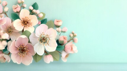 Minimal Pastel Spring Floral Background with Soft Light for Elegant Seasonal Banner or Template Design