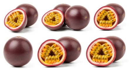 passionfruit isolated on white background, full depth of field