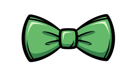 Stylish green bow tie illustration perfect for adding a touch of elegance or playful charm to any design, symbolizing fashion and refined attire for various celebrations and formal occasions