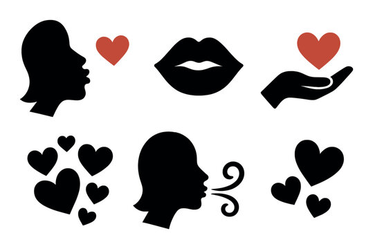Silhouettes of love and affection: heartfelt expressions and romantic symbols