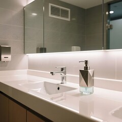 a modern public toilet sink