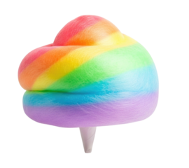 Rainbow heart cotton candy isolated cutout PNG