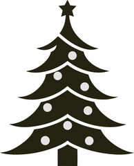 Bold Christmas tree vector icon designed for Christmas promotions, seasonal badges, winter wallpapers, and holiday themed apps.