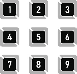 Black color bullet point set design